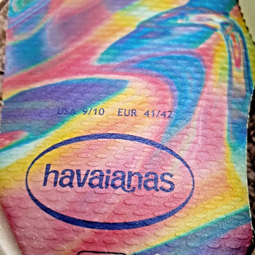 Original HAVAIANAS Flip Flops Sandals Lime Green womens 9 10 - Picture 6 of 10